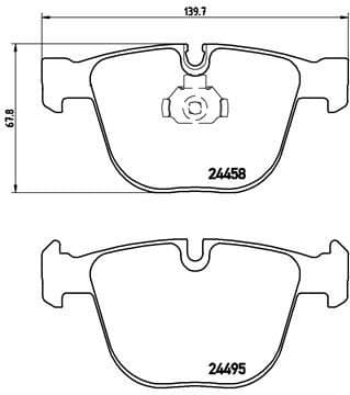 Brake pads rear, Top Quality P06050