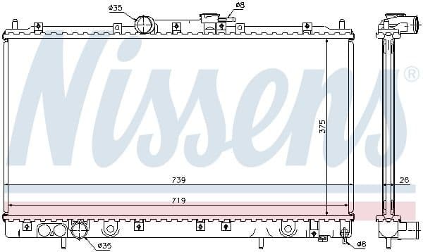 Radiator, engine cooling 62868A