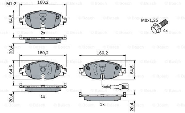 Brake Pad Set, disc brake 0986494660