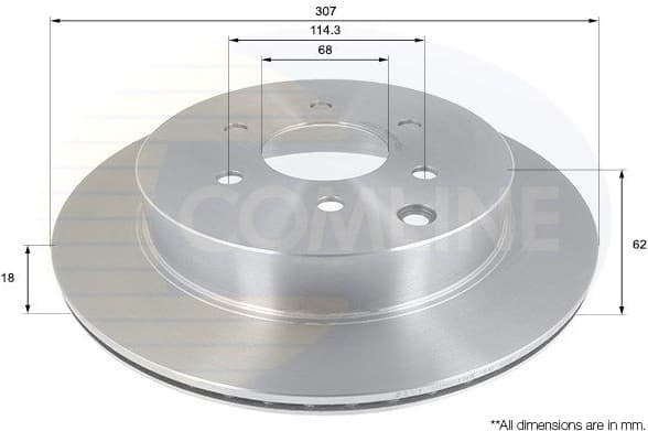 Brake disc, 1pcs REAR ADC0282V