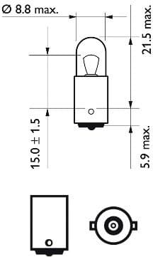 Lemputė 12V 4W BA9s - 12929CP (PHILIPS) - Autoera - image 4