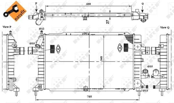 Radiator, engine cooling EASY FIT 58340