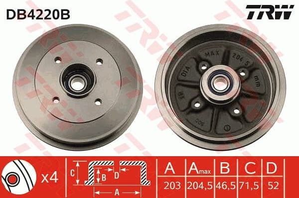 Brake Drum DB4220B - image 2