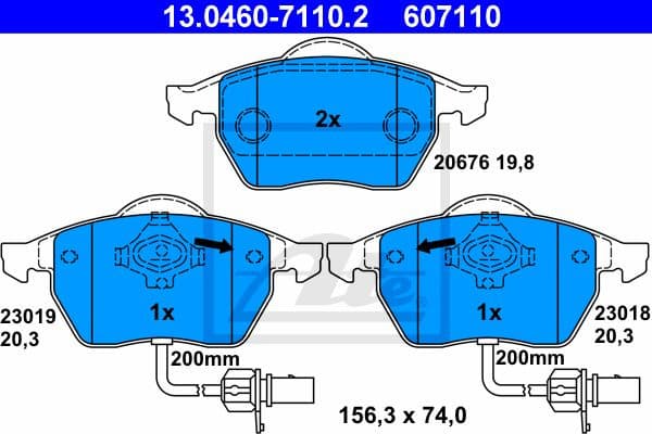 Brake Pad Set, disc brake 13.0460-7110.2