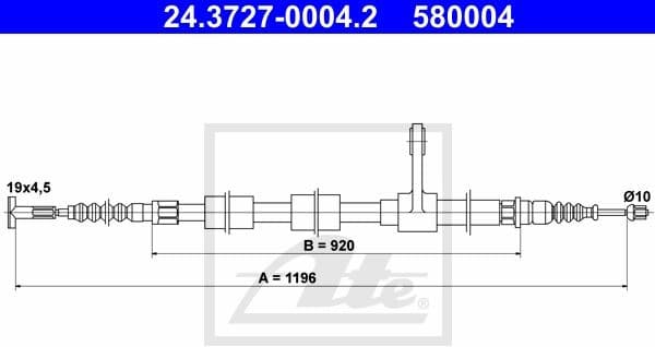 Cable Pull, parking brake 24.3727-0004.2