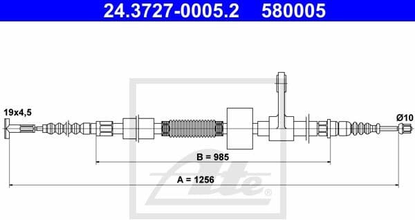 Cable Pull, parking brake 24.3727-0005.2