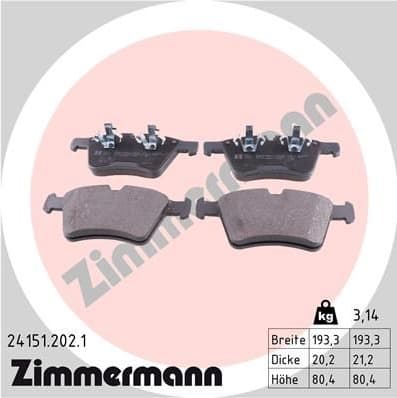 Brake Pad Set, disc brake 24151.202.1