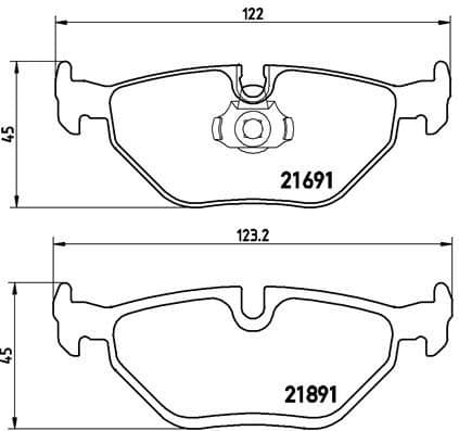 Brake pads rear, Top Quality P06023