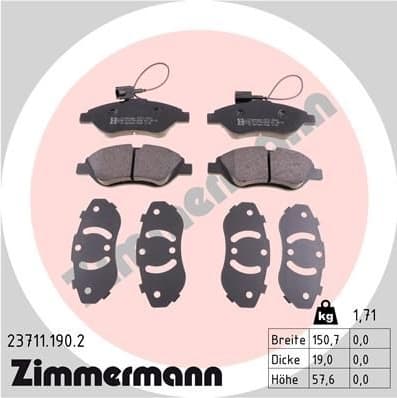 Brake Pad Set, disc brake 23711.190.2