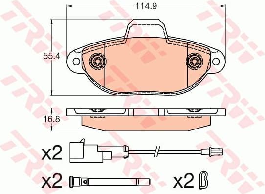 Brake Pad Set, disc brake COTEC GDB2041