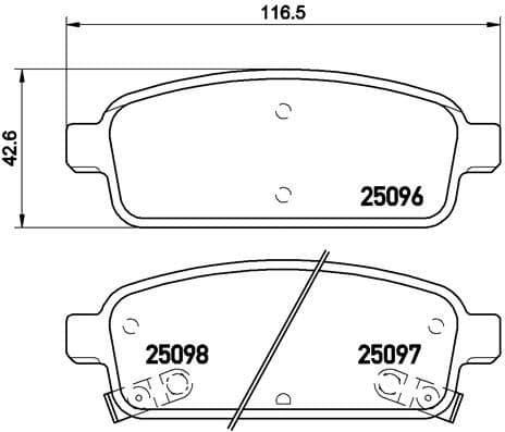 Brake pads rear, Top Quality P59080