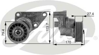 Belt Tensioner, V-ribbed belt DriveAlign™ T38158