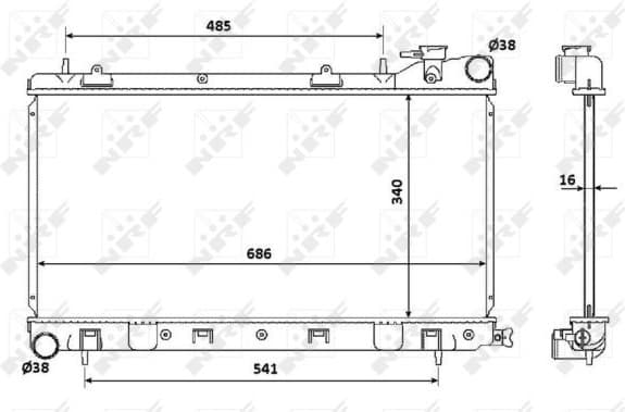 Radiator, engine cooling 53815