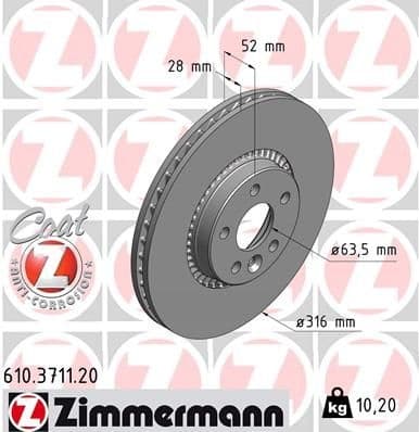 Brake Disc COAT Z 610.3711.20