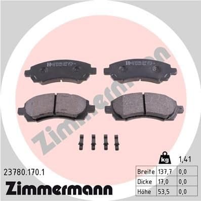 Brake Pad Set, disc brake 23780.170.1