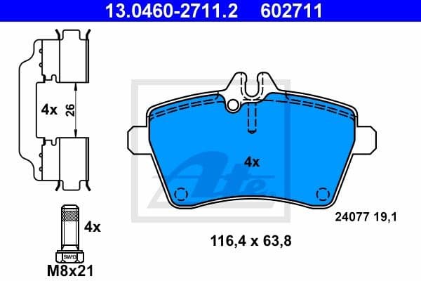 Brake Pad Set, disc brake 13.0460-2711.2 - image 2