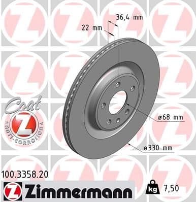 Brake Disc COAT Z 100.3358.20