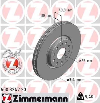 Brake Disc COAT Z 600.3242.20