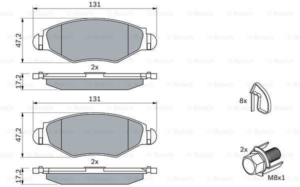 Brake Pad Set, disc brake 0986494039 - image 7