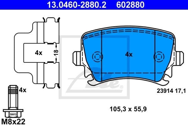 Brake Pad Set, disc brake 13.0460-2880.2