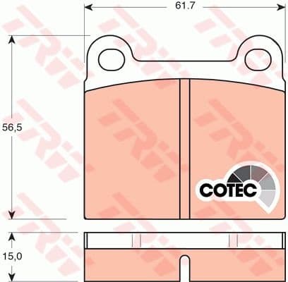 Brake Pad Set, disc brake COTEC GDB101