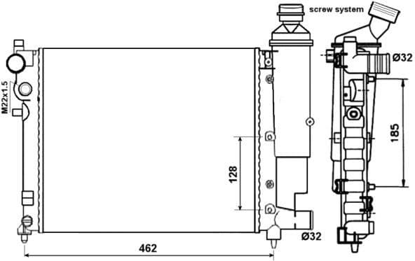 Radiator, engine cooling 58067