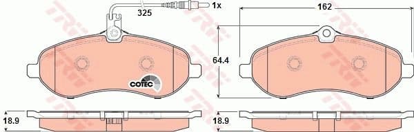 Brake Pad Set, disc brake COTEC GDB1718