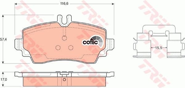 Brake Pad Set, disc brake COTEC GDB1292