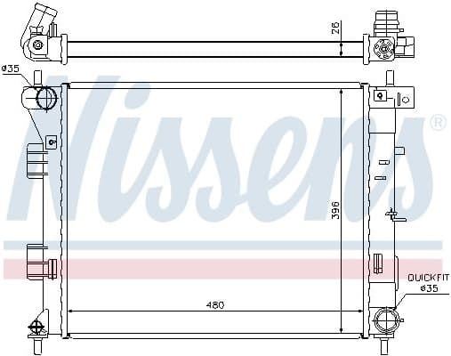 Radiator, engine cooling 67607