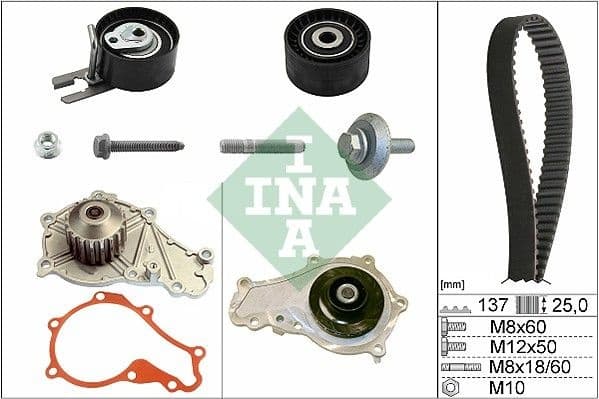 Timing belt kit with water pump 530037530