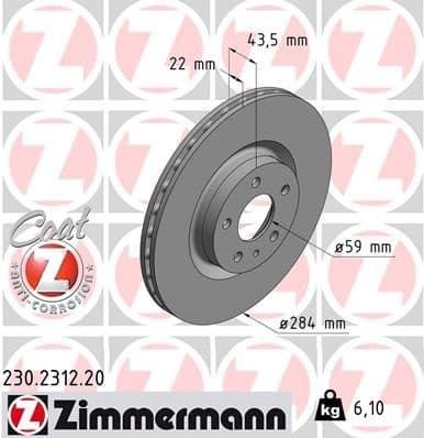 Brake Disc COAT Z 230.2312.20