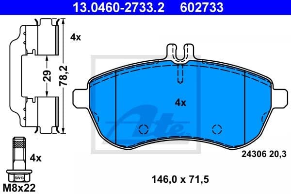 Brake Pad Set, disc brake 13.0460-2733.2 - image 2