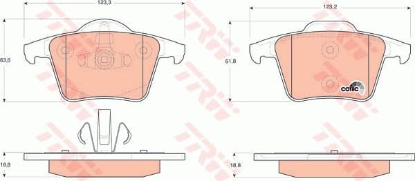 Brake pads rear, Top Quality GDB1566