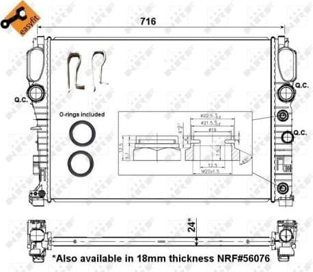 Radiator, engine cooling EASY FIT 53423