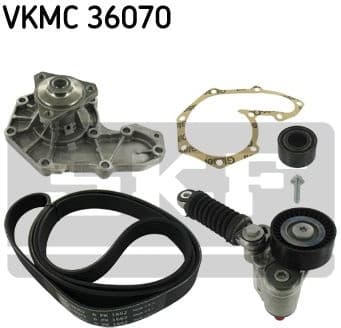 Water Pump + V-ribbed Belt Kit VKMC 36070