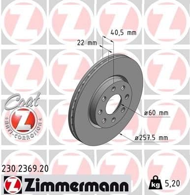 Brake Disc COAT Z 230.2369.20