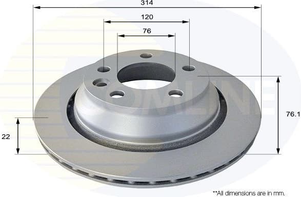 Brake disc, 1pcs REAR ADC1472V - image 2