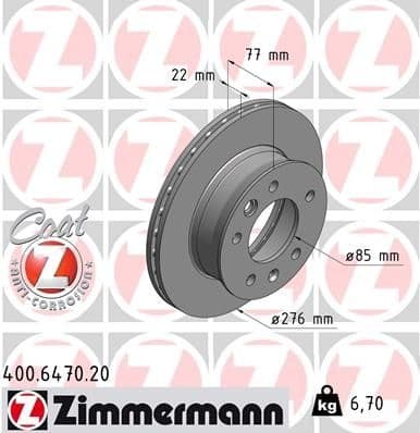 Brake Disc COAT Z 400.6470.20