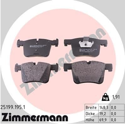 Brake Pad Set, disc brake 25199.195.1