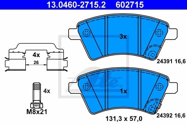 Brake Pad Set, disc brake 13.0460-2715.2 - image 2