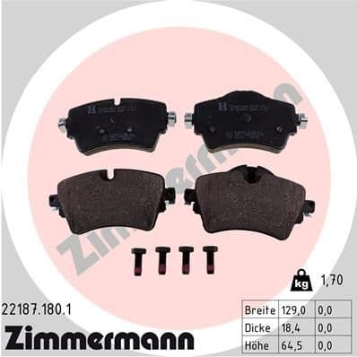 Brake Pad Set, disc brake 22187.180.1
