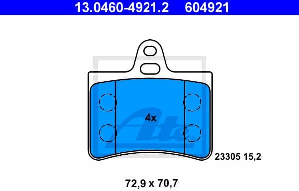 Brake Pad Set, disc brake 13.0460-4921.2