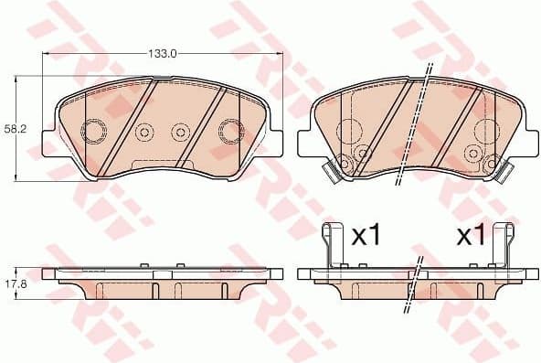 Brake Pad Set, disc brake COTEC GDB3548