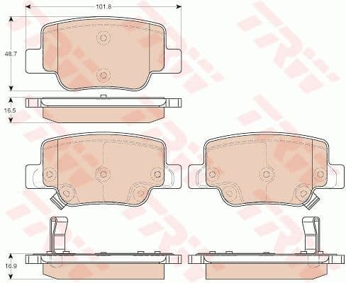 Brake Pad Set, disc brake COTEC GDB3547