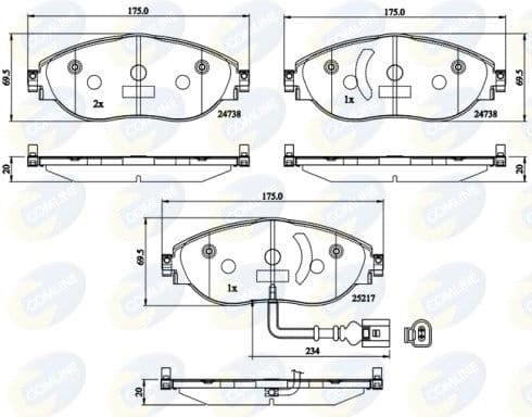 Brake pads front CBP12201