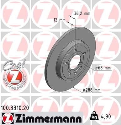 Brake Disc COAT Z 100.3310.20