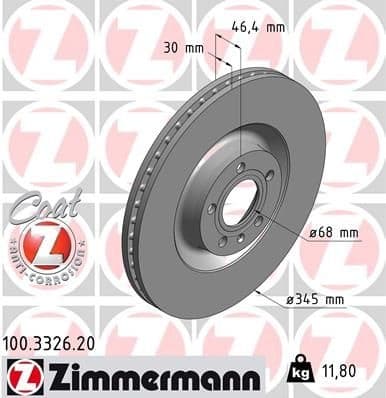 Brake Disc COAT Z 100.3326.20