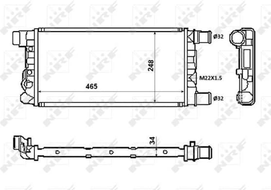 Radiator, engine cooling 58845