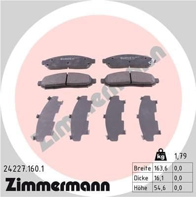 Brake Pad Set, disc brake 24227.160.1