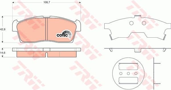 Brake Pad Set, disc brake COTEC GDB3411